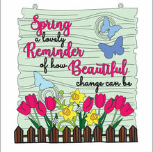 OL2983 - MDF Spring Quote Flowers Plaque - Olifantjie - Wooden - MDF - Lasercut - Blank - Craft - Kit - Mixed Media - UK