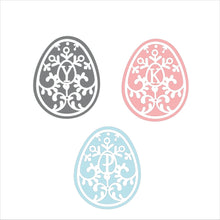 OL1167 - MDF Hanging Initial Easter Egg Cookie Bauble  hanging - optional add on banner - Olifantjie - Wooden - MDF - Lasercut - Blank - Craft - Kit - Mixed Media - UK