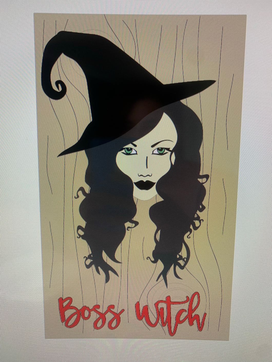 OL934 - MDF 'Boss Witch' Hanging Plaque - Olifantjie - Wooden - MDF - Lasercut - Blank - Craft - Kit - Mixed Media - UK