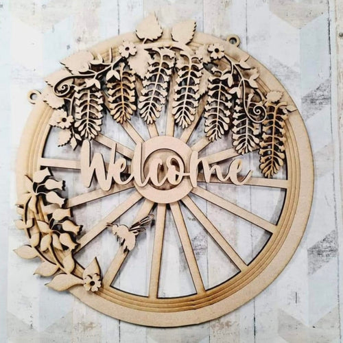 OL1084 - MDF Personalised Wisteria Cartwheel - Olifantjie - Wooden - MDF - Lasercut - Blank - Craft - Kit - Mixed Media - UK