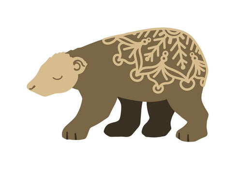 SJ526 - MDF Mandala Bear Craft Kit - Olifantjie - Wooden - MDF - Lasercut - Blank - Craft - Kit - Mixed Media - UK