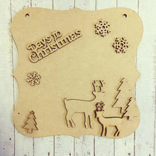 CH093 - MDF Countdown to Christmas Plaque - Reindeer - Choice Wording & Plaque Shape - Olifantjie - Wooden - MDF - Lasercut - Blank - Craft - Kit - Mixed Media - UK