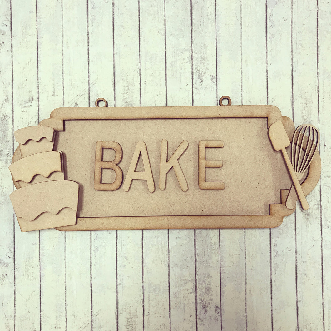 SS070 - MDF Cake Baking Personalised Street Sign - Small (6 letters) - Olifantjie - Wooden - MDF - Lasercut - Blank - Craft - Kit - Mixed Media - UK