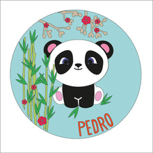 OL1397 - MDF Panda cute plaque personalised - Olifantjie - Wooden - MDF - Lasercut - Blank - Craft - Kit - Mixed Media - UK