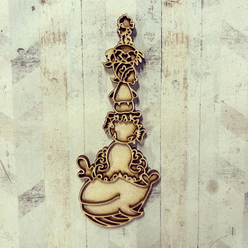 OL2939 - MDF doodle stacked Sealife Animal - Olifantjie - Wooden - MDF - Lasercut - Blank - Craft - Kit - Mixed Media - UK