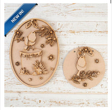CH223 - MDF Robin Scenes Set Of Two Plaques - Olifantjie - Wooden - MDF - Lasercut - Blank - Craft - Kit - Mixed Media - UK