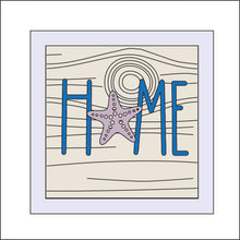 OL625  - MDF Square ‘Home’ driftwood sign - Olifantjie - Wooden - MDF - Lasercut - Blank - Craft - Kit - Mixed Media - UK