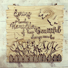 OL2983 - MDF Spring Quote Flowers Plaque - Olifantjie - Wooden - MDF - Lasercut - Blank - Craft - Kit - Mixed Media - UK