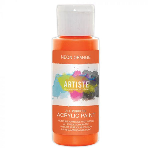 Neon Orange - Artiste Acrylic Paint 2oz - Olifantjie - Wooden - MDF - Lasercut - Blank - Craft - Kit - Mixed Media - UK