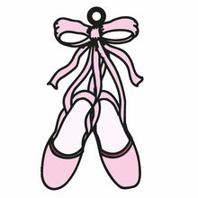 OL1669 - MDF  doodle Ballet dance hanging - Shoes - Olifantjie - Wooden - MDF - Lasercut - Blank - Craft - Kit - Mixed Media - UK