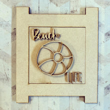 OL3075 - MDF Ladder Insert Tile - Beach Ball beach life - Olifantjie - Wooden - MDF - Lasercut - Blank - Craft - Kit - Mixed Media - UK