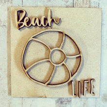 OL3075 - MDF Ladder Insert Tile - Beach Ball beach life - Olifantjie - Wooden - MDF - Lasercut - Blank - Craft - Kit - Mixed Media - UK