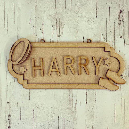 SS094- MDF Rugby Theme Personalised Street Sign - Small (6 letters) - Olifantjie - Wooden - MDF - Lasercut - Blank - Craft - Kit - Mixed Media - UK