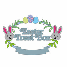 OL1228 - MDF Oval Easter Treat Box Wreath - Two Sizes - Eggs and Bunnies - Olifantjie - Wooden - MDF - Lasercut - Blank - Craft - Kit - Mixed Media - UK