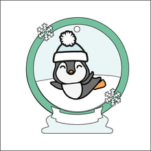 OL2500 - MDF Penguin 2 Christmas Bauble Snow Globe - Olifantjie - Wooden - MDF - Lasercut - Blank - Craft - Kit - Mixed Media - UK
