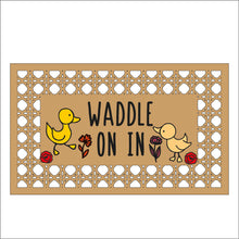 OL1477 - MDF ‘Waddle on in’ Rattan Duck Layered Plaque - Olifantjie - Wooden - MDF - Lasercut - Blank - Craft - Kit - Mixed Media - UK