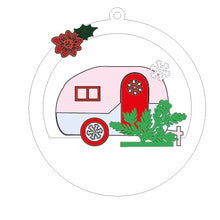 OL1089 - MDF Christmas 3D layered  bauble - Traditional Camper - Olifantjie - Wooden - MDF - Lasercut - Blank - Craft - Kit - Mixed Media - UK