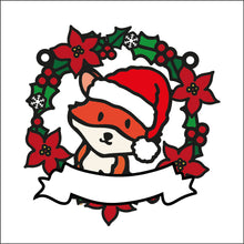 OL2726 - MDF Christmas Fox doodle Holly Bauble - Olifantjie - Wooden - MDF - Lasercut - Blank - Craft - Kit - Mixed Media - UK