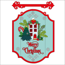 OL2554 - MDF Farmhouse Christmas - Hanging layered Sign  -  Tall House - wording options - Olifantjie - Wooden - MDF - Lasercut - Blank - Craft - Kit - Mixed Media - UK