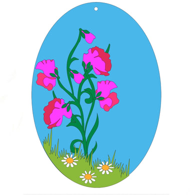 HC110 - MDF Layered Sweet Pea Plaque - Olifantjie - Wooden - MDF - Lasercut - Blank - Craft - Kit - Mixed Media - UK