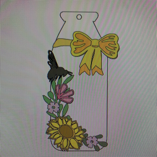 OL725 - MDF  Floral Milk Bottle medium Hanging  - Sunflowers - Olifantjie - Wooden - MDF - Lasercut - Blank - Craft - Kit - Mixed Media - UK