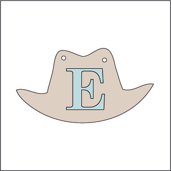 CY141 - Cowboy Hat l Mix Match Bunting with Initial - 10cm - Olifantjie - Wooden - MDF - Lasercut - Blank - Craft - Kit - Mixed Media - UK