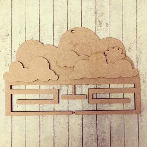 MH003 - MDF Cloud - Medal / Ribbon Holder - Olifantjie - Wooden - MDF - Lasercut - Blank - Craft - Kit - Mixed Media - UK