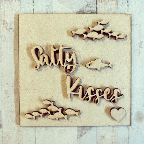 OL3066 - MDF Ladder Insert Tile - Salty Kisses - Olifantjie - Wooden - MDF - Lasercut - Blank - Craft - Kit - Mixed Media - UK