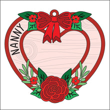 OL2811 - MDF Personalised Hanging Heart - Dog Roses - Olifantjie - Wooden - MDF - Lasercut - Blank - Craft - Kit - Mixed Media - UK