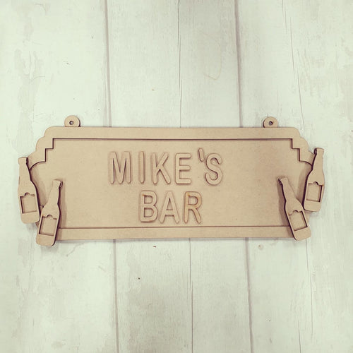 SS124 - MDF Beer Themed Personalised Double Height  Street Sign - Olifantjie - Wooden - MDF - Lasercut - Blank - Craft - Kit - Mixed Media - UK