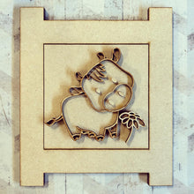 OL3087 - MDF Ladder Insert Tile -  Cow 3 - Olifantjie - Wooden - MDF - Lasercut - Blank - Craft - Kit - Mixed Media - UK