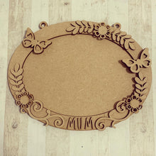 OV003 - MDF Oval Butterfly Themed Photo Frame With Hanging - Olifantjie - Wooden - MDF - Lasercut - Blank - Craft - Kit - Mixed Media - UK