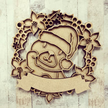 OL2727 - MDF Christmas Bear doodle Holly Bauble - Olifantjie - Wooden - MDF - Lasercut - Blank - Craft - Kit - Mixed Media - UK