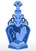 SJ510 - MDF Sarah Jane - Potion Bottle - Crystals and Stars - Olifantjie - Wooden - MDF - Lasercut - Blank - Craft - Kit - Mixed Media - UK