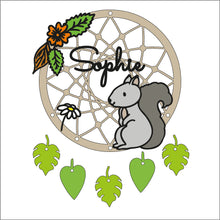 DC082- MDF Doodle Woodland - Squirrel Dream Catcher - with Initials, Name or Wording - Olifantjie - Wooden - MDF - Lasercut - Blank - Craft - Kit - Mixed Media - UK