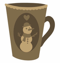 SJ217 - MDF Snowman Tall Mug Sarah Jane design - Olifantjie - Wooden - MDF - Lasercut - Blank - Craft - Kit - Mixed Media - UK