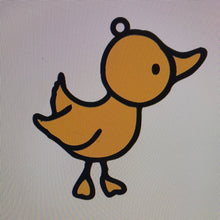 OL1493 - MDF  doodle animal hanging - duck - Olifantjie - Wooden - MDF - Lasercut - Blank - Craft - Kit - Mixed Media - UK