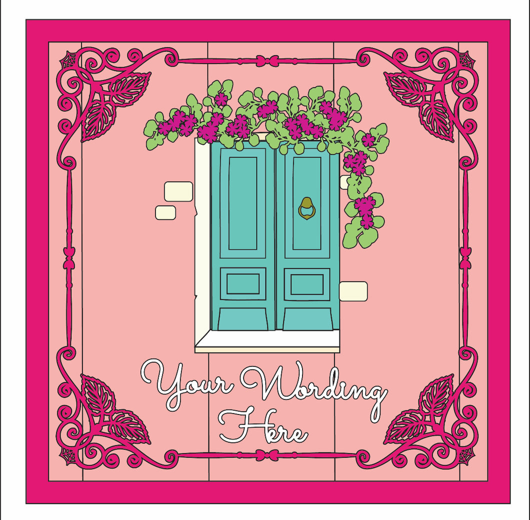 OL3008 - MDF Farmhouse - Square layered Plaque -  Front Door style 2 - Olifantjie - Wooden - MDF - Lasercut - Blank - Craft - Kit - Mixed Media - UK