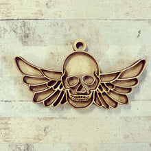 OL3045- MDF Skull Wing Doodle Hanging with or without banner - Olifantjie - Wooden - MDF - Lasercut - Blank - Craft - Kit - Mixed Media - UK