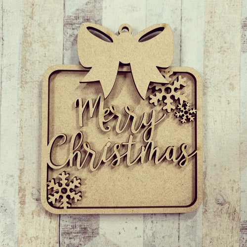 OL1021 - MDF Personalised Christmas Present Bauble - Olifantjie - Wooden - MDF - Lasercut - Blank - Craft - Kit - Mixed Media - UK