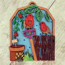 SJ279 - MDF Robin Scene (unpainted) - Olifantjie - Wooden - MDF - Lasercut - Blank - Craft - Kit - Mixed Media - UK