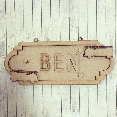 SS083 - MDF Fire Engine Personalised Street Sign - Medium (8 letters) - Olifantjie - Wooden - MDF - Lasercut - Blank - Craft - Kit - Mixed Media - UK