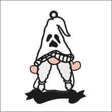 OL2264 - MDF Doodle Halloween Gonk Gnome Hanging - Female Ghost - with or without banner - Olifantjie - Wooden - MDF - Lasercut - Blank - Craft - Kit - Mixed Media - UK