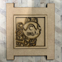 OL3107 - MDF Ladder Insert Tile -  Oriental cat 1 - Olifantjie - Wooden - MDF - Lasercut - Blank - Craft - Kit - Mixed Media - UK