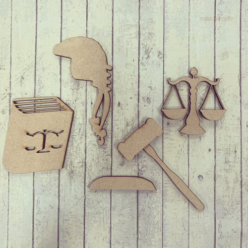 OL332 - MDF Judge Paraphernalia Set - Olifantjie - Wooden - MDF - Lasercut - Blank - Craft - Kit - Mixed Media - UK