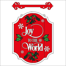 OL2304 - MDF Farmhouse Doodle Christmas - Hanging Sign Layered Plaque - Joy to the world - Olifantjie - Wooden - MDF - Lasercut - Blank - Craft - Kit - Mixed Media - UK