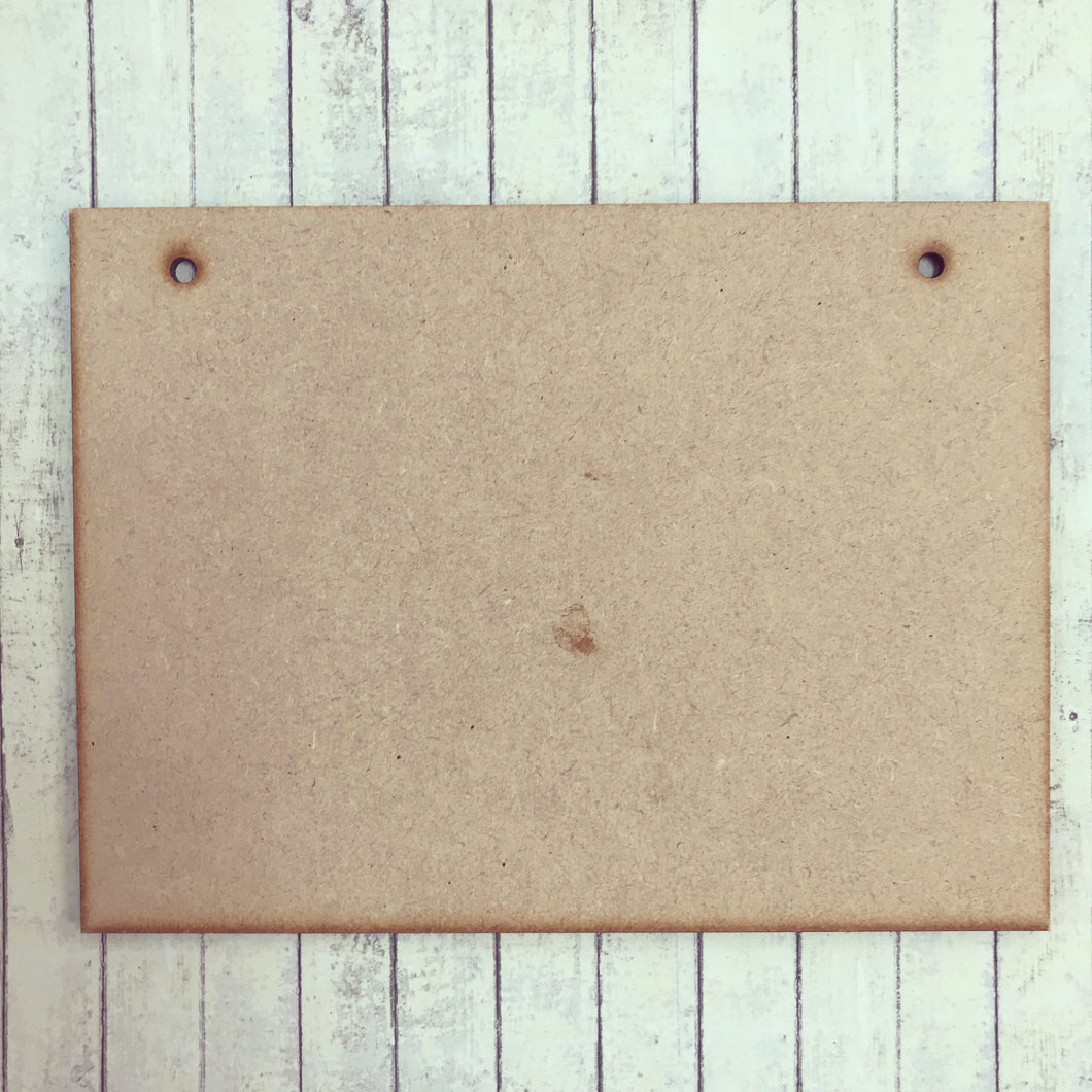 OL151 - MDF Rectangle Plaque with Hanging Holes Option - Olifantjie - Wooden - MDF - Lasercut - Blank - Craft - Kit - Mixed Media - UK
