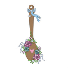 OL840 - MDF Floral Wooden Spoon Hanging - Pretty Floral - Olifantjie - Wooden - MDF - Lasercut - Blank - Craft - Kit - Mixed Media - UK