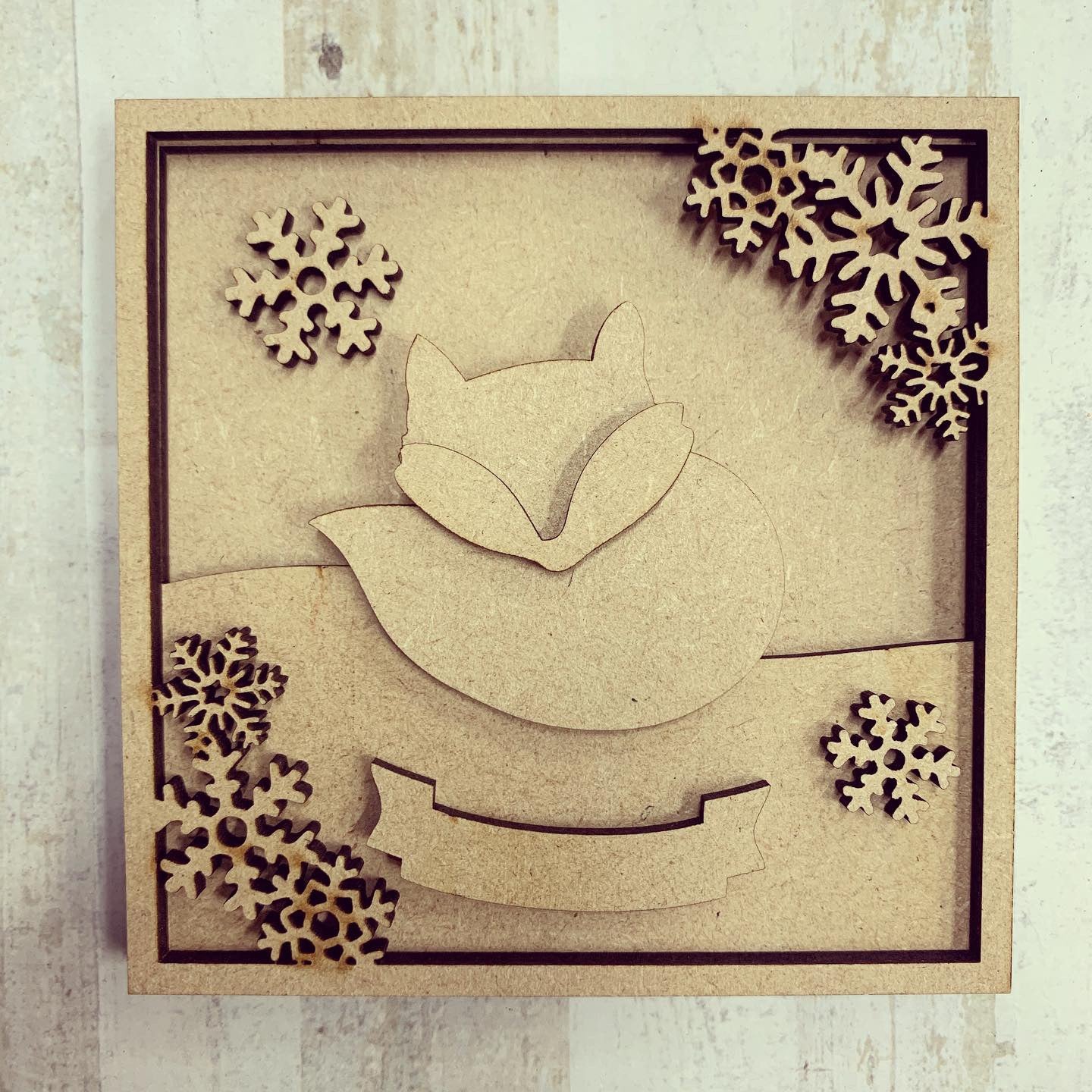 LH013 - MDF Fox Frame Square 3D Plaque - Two Sizes – Olifantjie