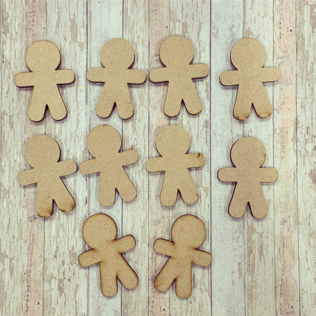 OL571 - MDF Set 10 5.5cm Gingerbread - Olifantjie - Wooden - MDF - Lasercut - Blank - Craft - Kit - Mixed Media - UK